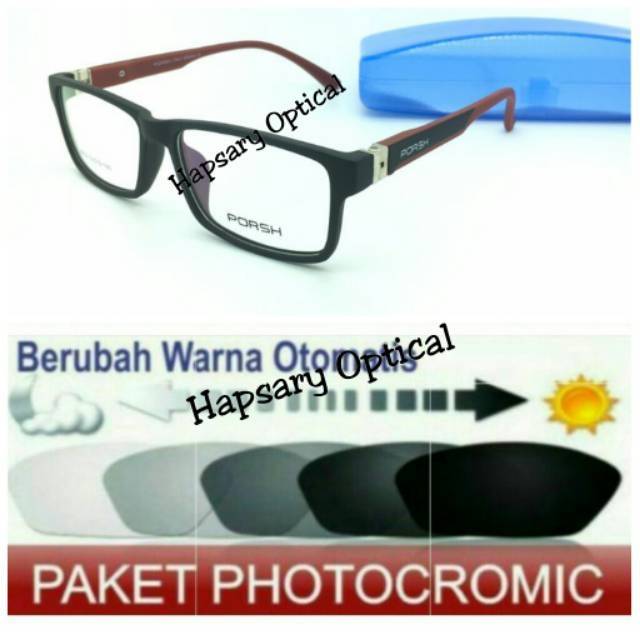 PAKET HEMAT : Frame Kacamata Pria Sporty + Gratis LENSA photocromic / Lensa Berubah Otomatis