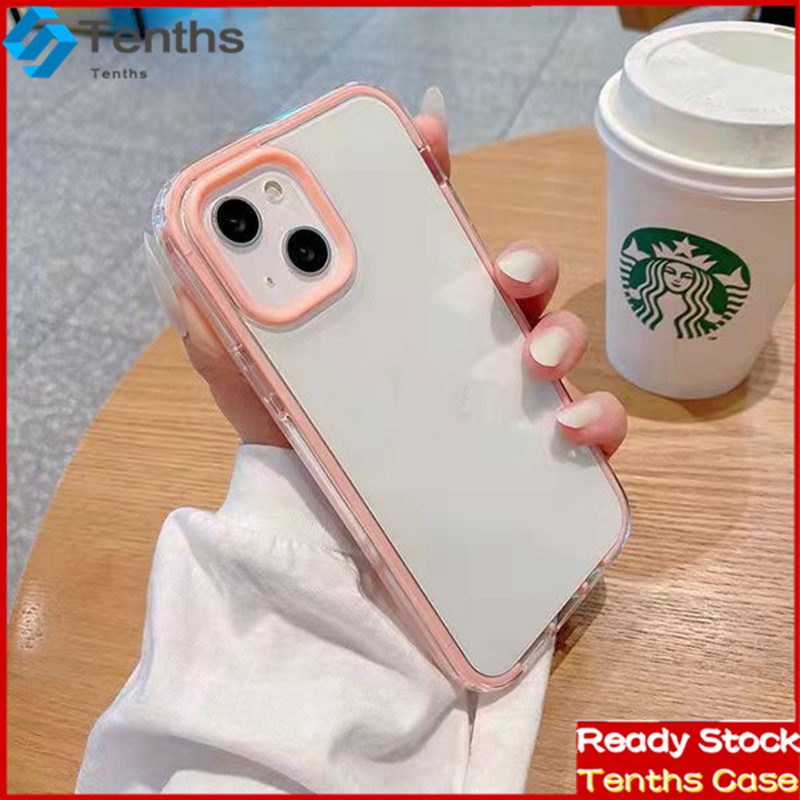 Oppo A17 A17K A57 A16 A16s A15 A15s A95 A93 A94 A74 A54 Reno 6 5 A92 A72 A52 A53 A31 A5 A9 2020 A3s F9 F11 Pro Bingkai Warna Warni 3in1 Perlindungan Lensa Casing Hp Bening Soft Cover