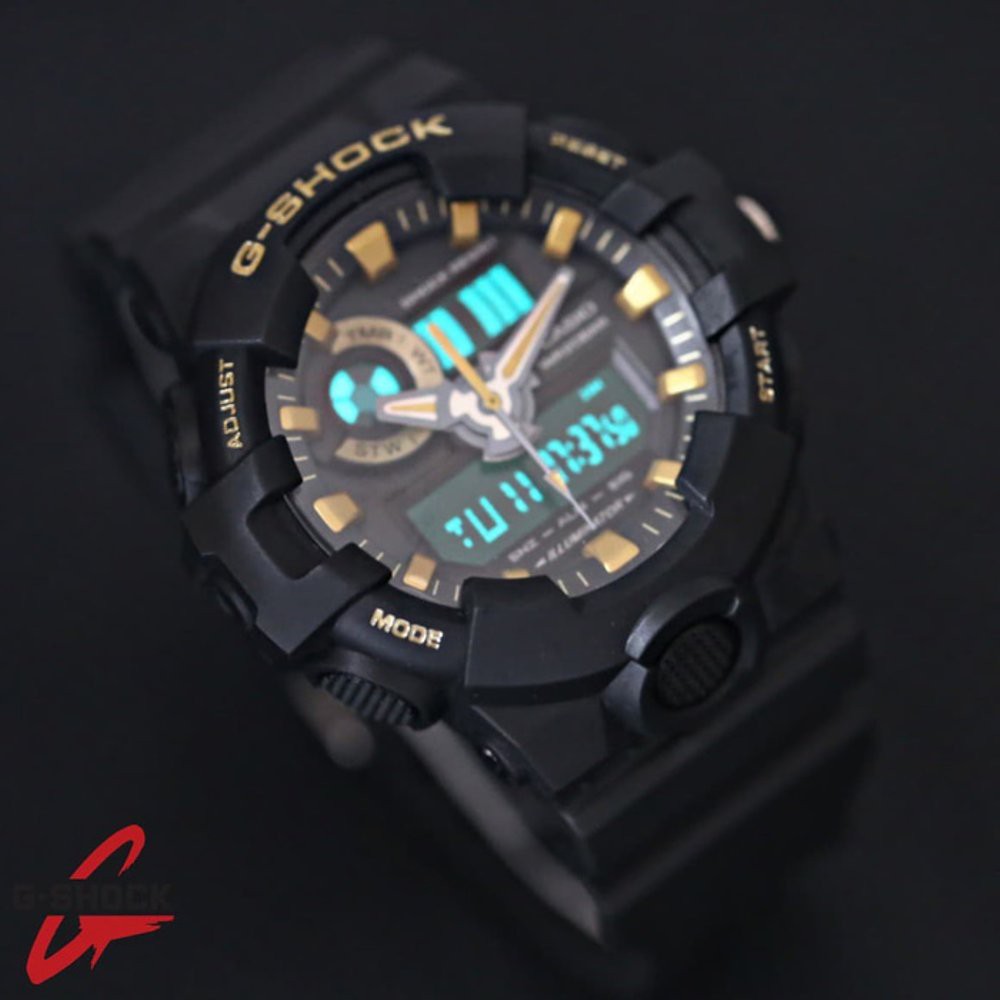 JAM TANGAN PRIA G SHOCK GA 700 BLACK LIST GOLD
