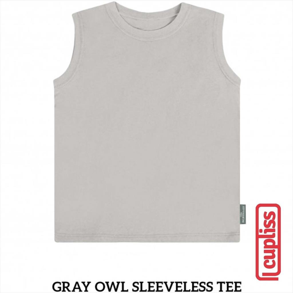 Little Palmerhaus Sleeveless Tee Gray Owl Kaos Oblong Anak