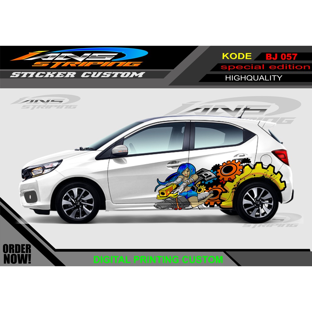 DECAL STIKER MOBIL BRIO/ VARIASI STIKER UNTUK MOBIL BRIO, JAZZ, AGYA DLL