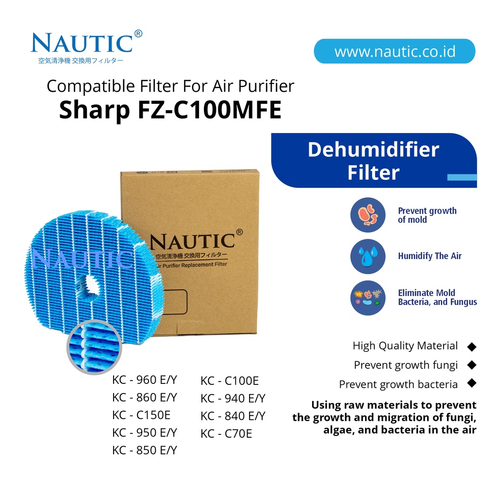 NAUTIC - Humidifier for sharp FZ-C100MFE buat KC-840Y KC-C70E KC-860Y KC-C150E KC-C100E KC-940Y KC-840Y