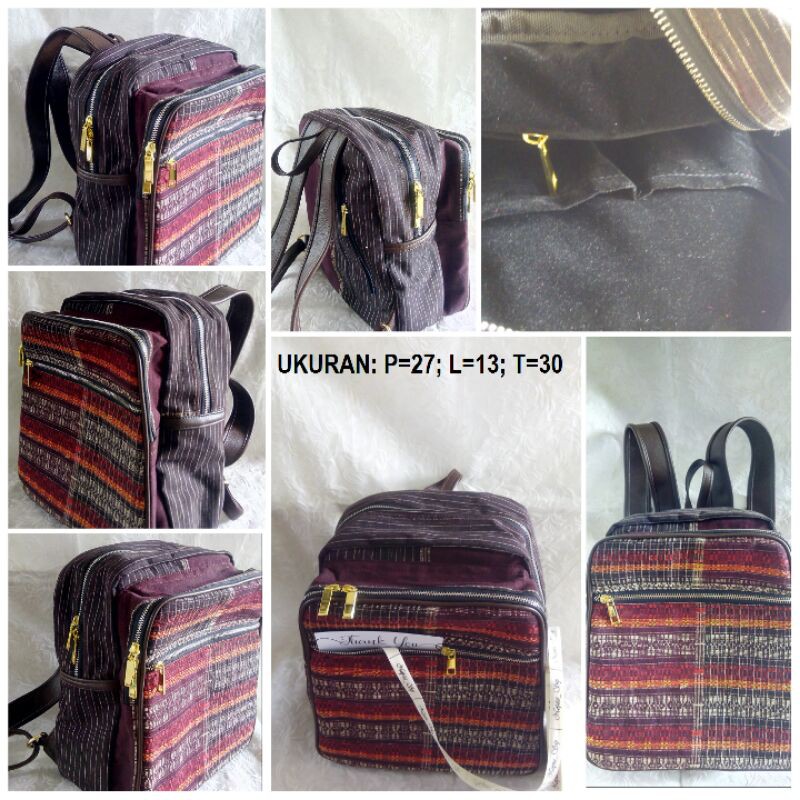 Tas Ransel Etnik Ulos Batak 27*13*32