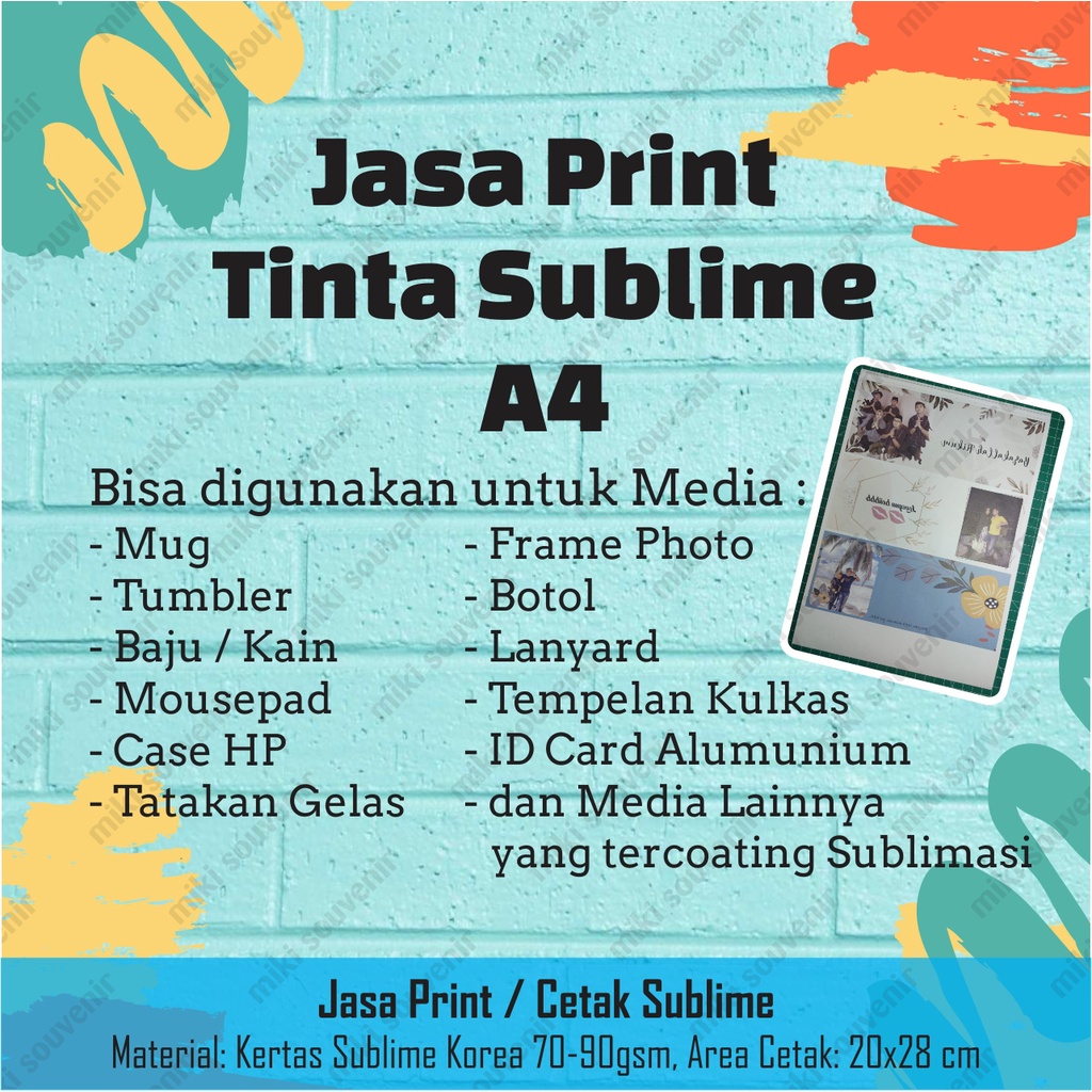 Jasa Print - Jasa Print Sublime - Jasa Cetak Tinta Sublime - Cetak A4
