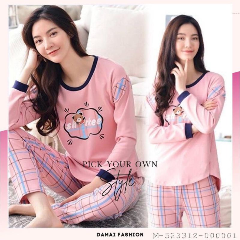 BAJU TIDUR WANITA DEWASA MURAH BAHAN KAOS
