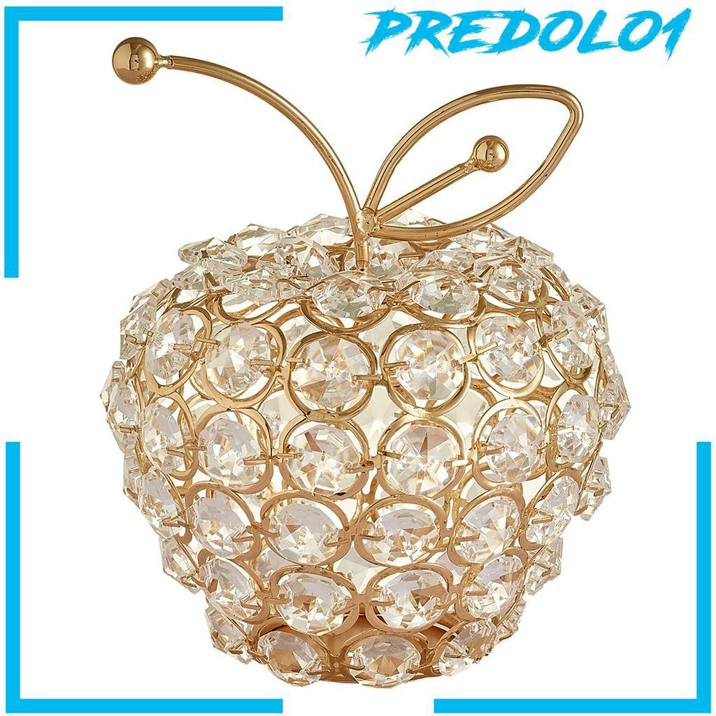 [PREDOLO1] 3D Cut Crystal Rhinestone Apple Pear Ornament Home Wedding Desk Decor Gift
