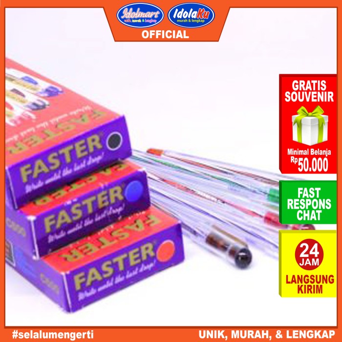 

Eklusif Idolmart Pulpen Faster C600 Ballpoint F C600 1 Pack Isi 12 C 600 0.7 Gilaa!!!