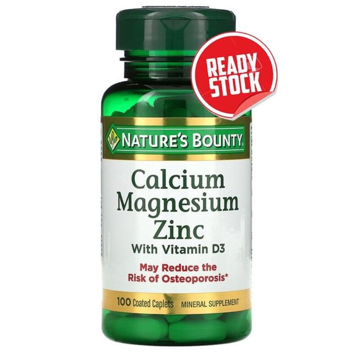 Nature's Bounty Calcium Magnesium Zinc Nature Suplemen D3 Supplement