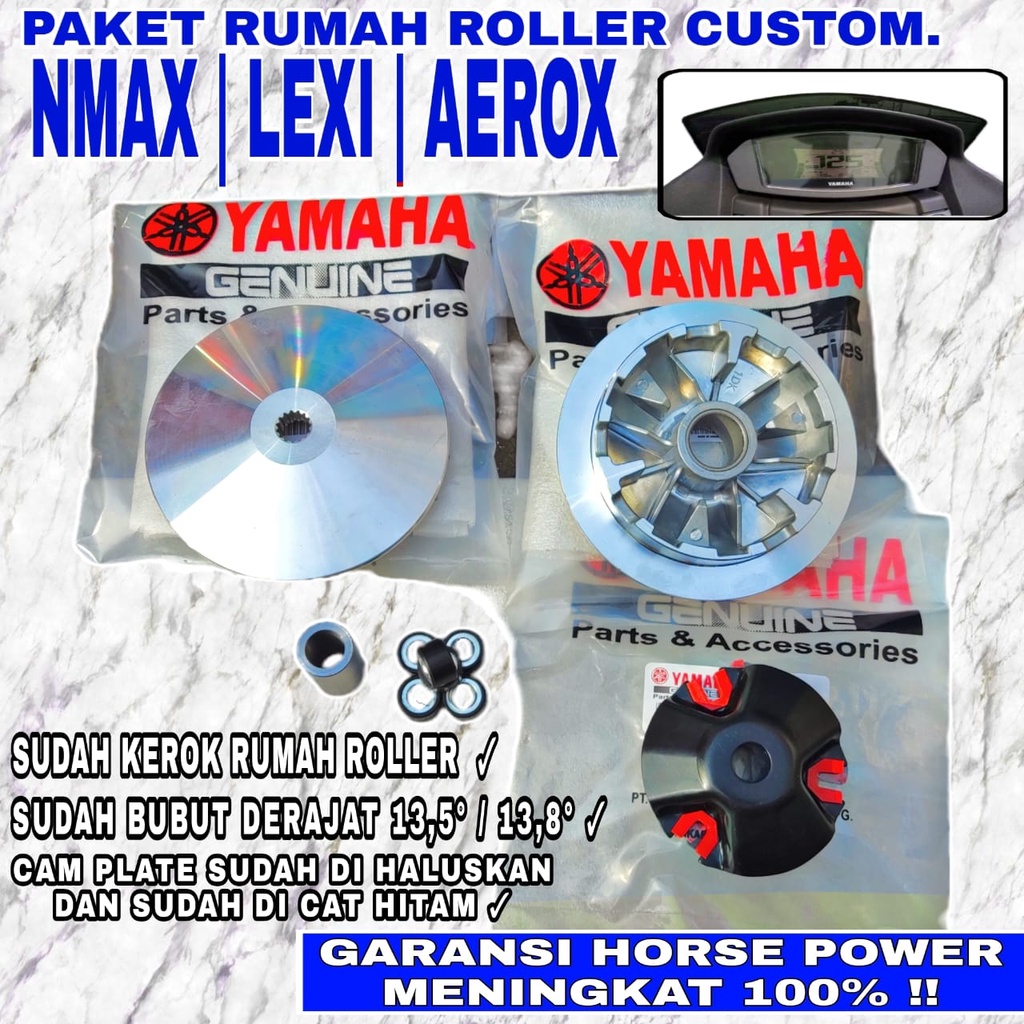 PULLEY CUSTOM MODIF (BUBUT+KEROK JALUR ROLLER+INTERLOCK) NMAX| AEROX | LEXI PULLEY CVT PULLY PULI CU