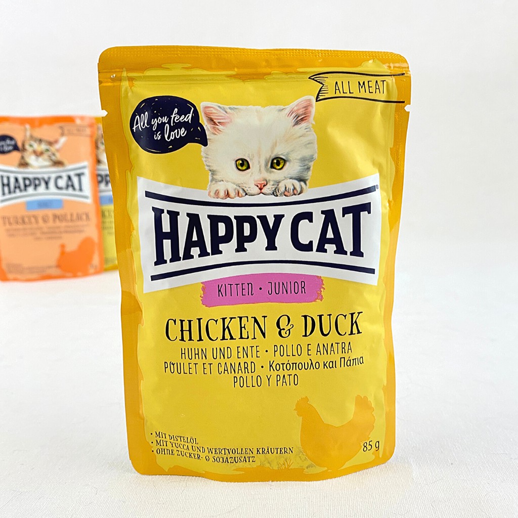 

HAPPYCAT Makanan Anakan Kucing KITTEN Chicken and Duck 85gr