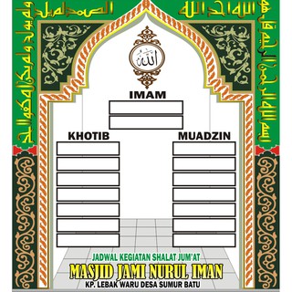 Jadwal Khutbah Jumat Stiker Custom Untuk Ditempel Pada Papan Rp30 000