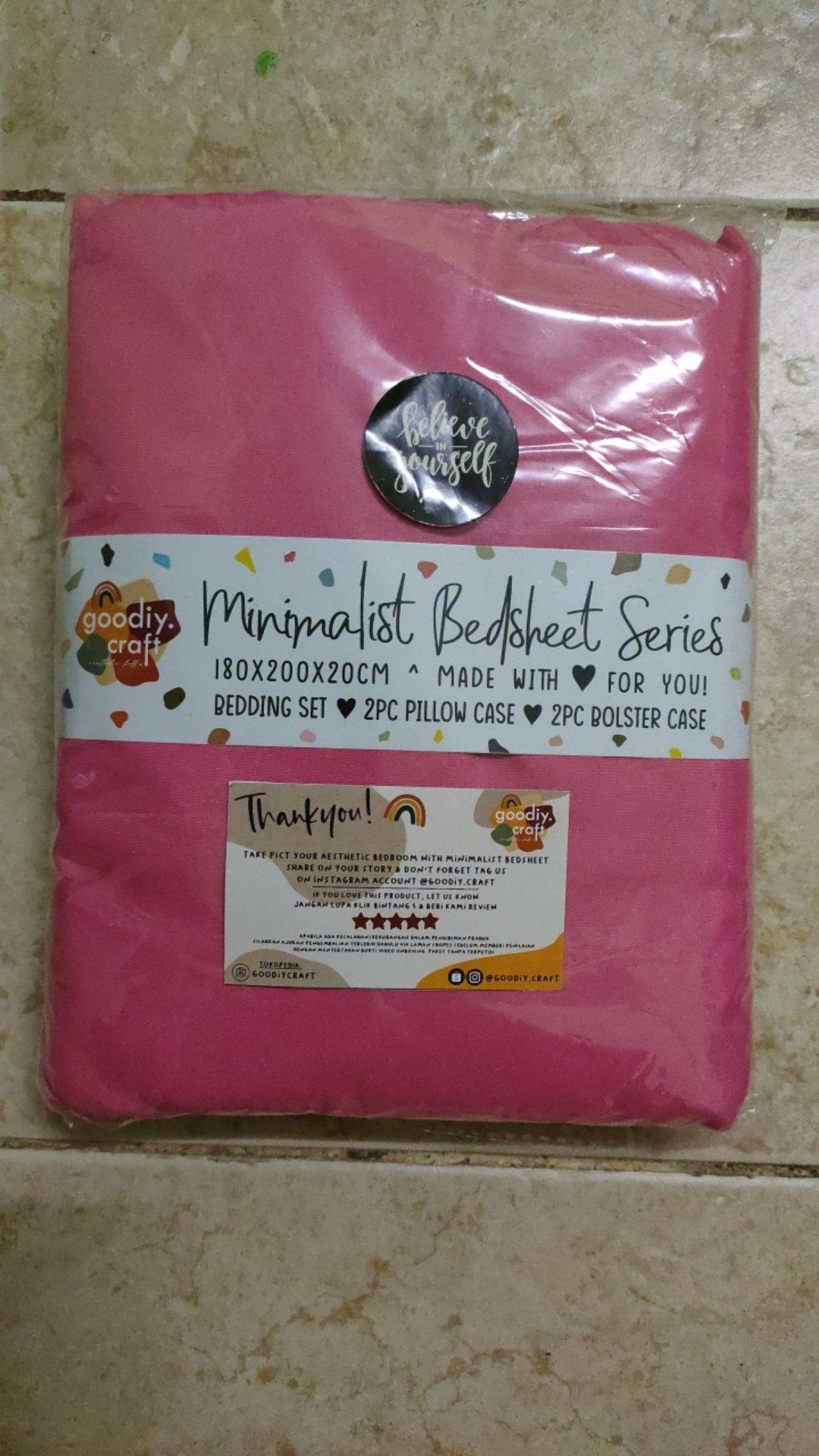 Sprei Aesthetic Pastel Fuschia / Pink Fanta - Goodiy Craft