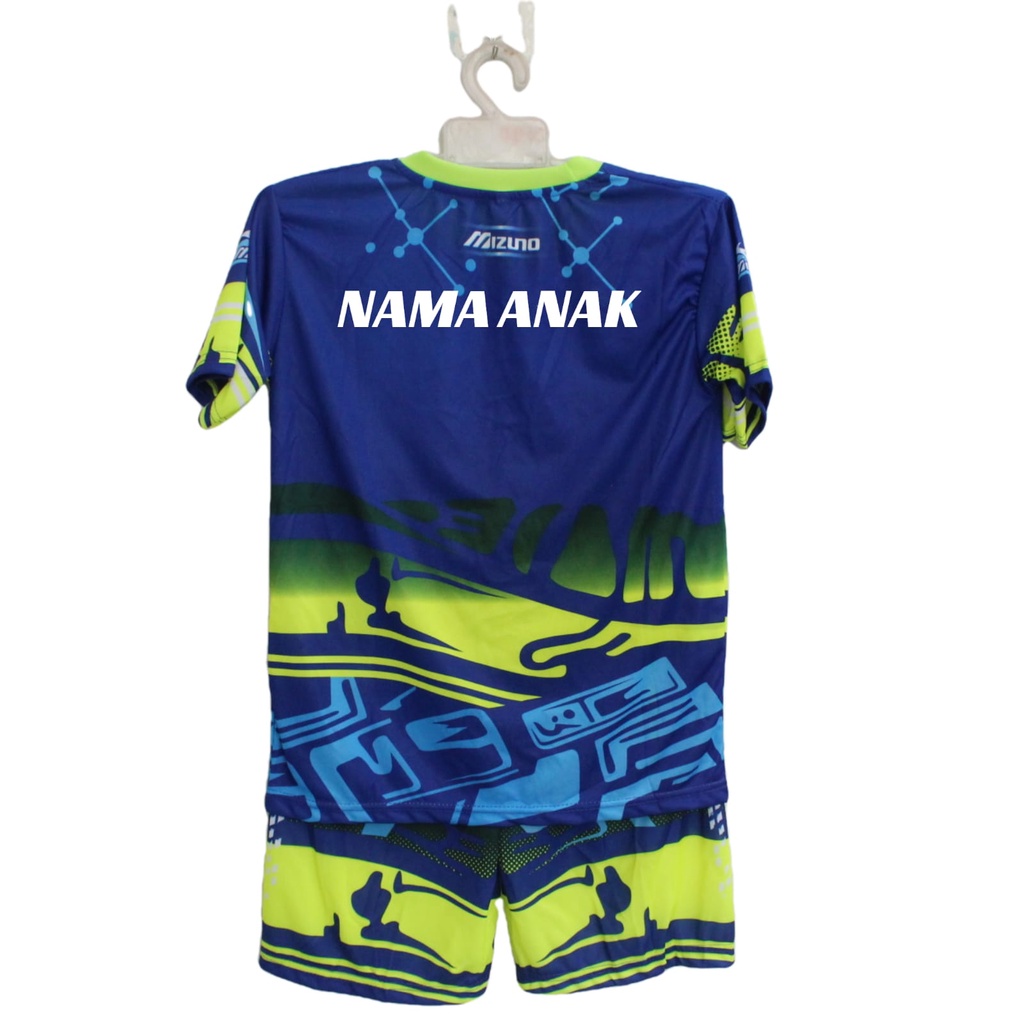jersey setelan baju kaos volli anak size 8-12 thn