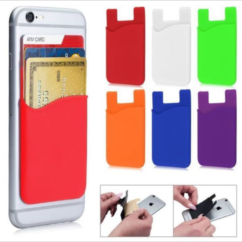 Sticky Card Holder Slot Kartu ATM KTP - Card Holder Tempel Belakang Handphone Case Casing HP Kekinia