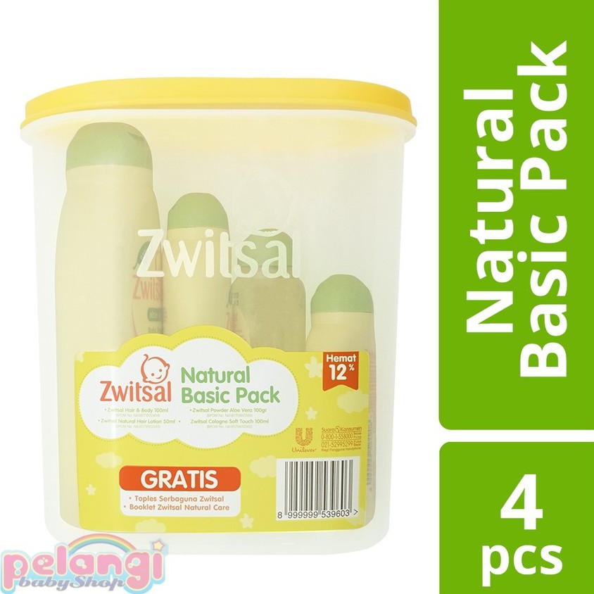 Zwitsal Natural Basic Pack Baby Gifset - Baby Travel Pack, Baby Hampers Gift, Gift Box Bayi