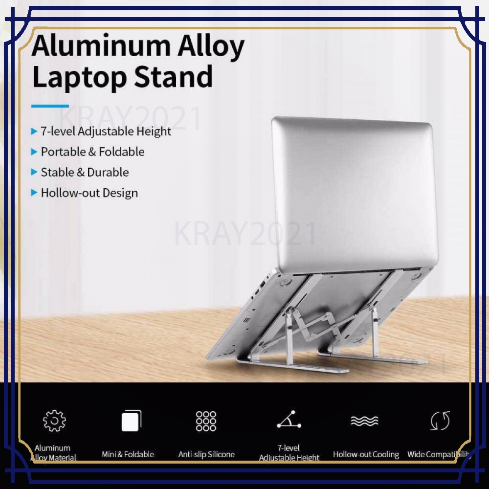 Laptop Stand Lipat Aluminium Foldable Adjustable 7 Level - CL576