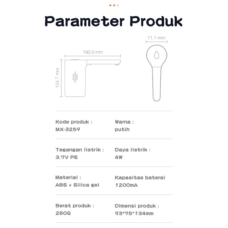 Dispenser air galon pompa galon listrik dengan pengisian USB