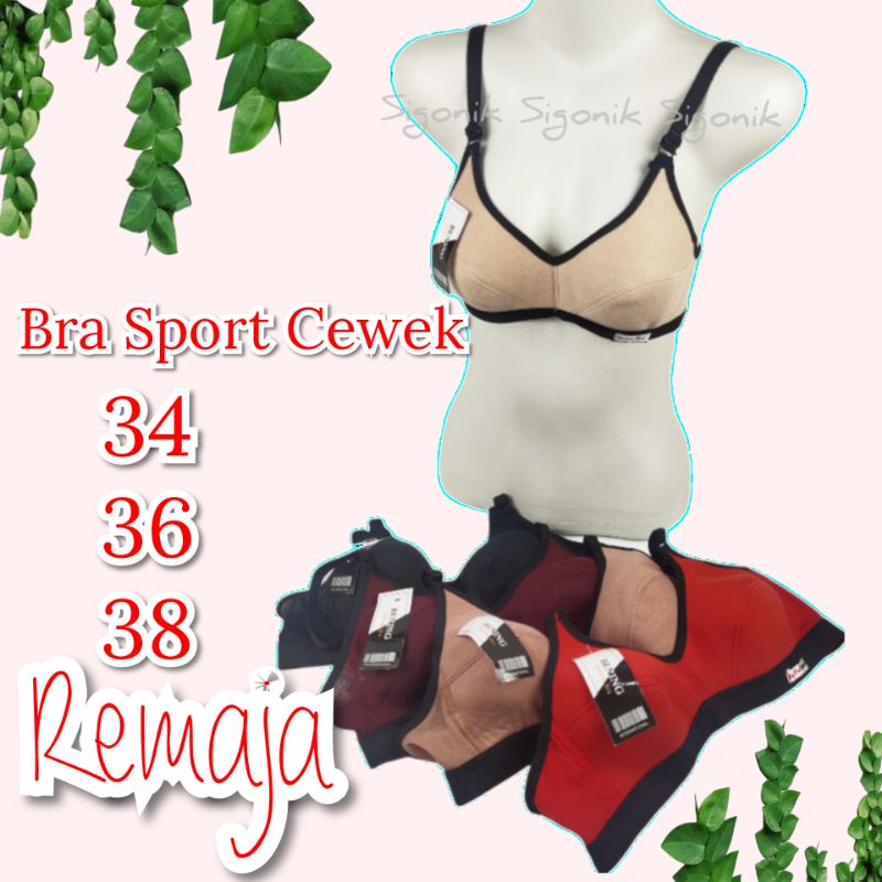 Bra BH Wanita Dewasa Kurus Remaja ABG 34 36 38 BENING Cup Tanpa Busa Tanpa Kawat Sport Bra Katun Tipis Nyaman Murah Sigonik