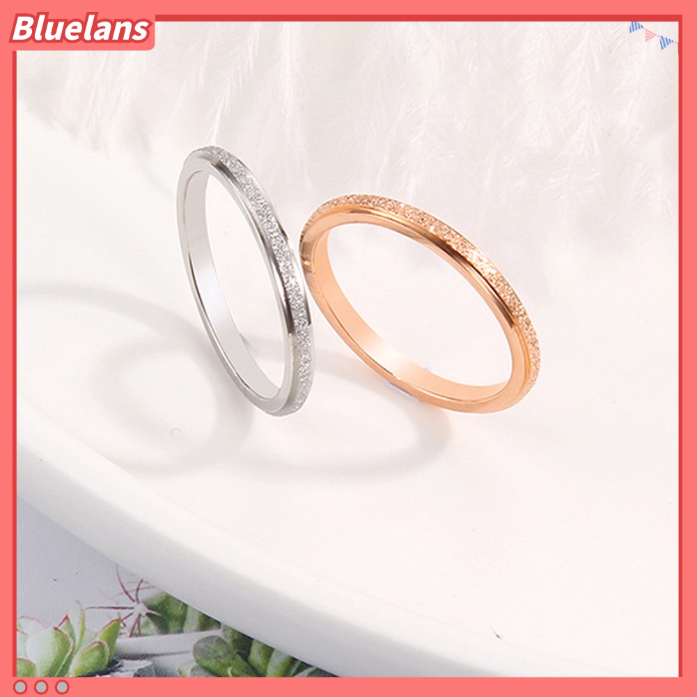 Bluelans Cincin Bahan Titanium Steel Untuk Pria Dan Wanita