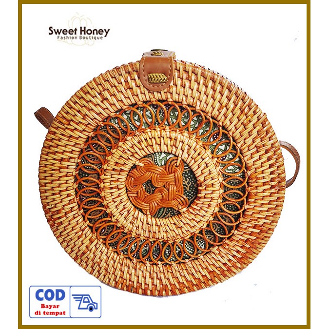 Sweet Honey ~ Grosir Tas Rotan Bali Gendit Rotan Bali Rattan Bag Gendit [Bisa COD Bayar di tempat]