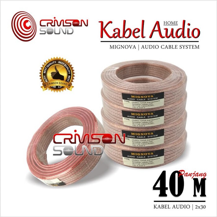 Kabel Audio Mignova 2 x 120 1 roll 40 Meter Kabel Speaker