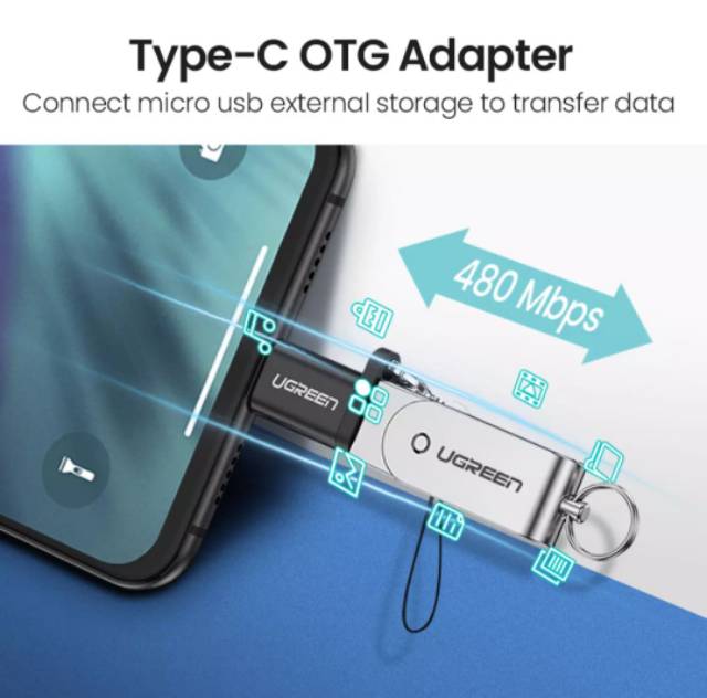 Ugreen Adapter Converter Micro Usb Female to Type C Male Original