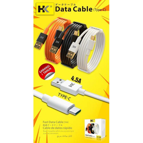 HK FAST CHARGING DATA CABLE TYPE C 4.5A