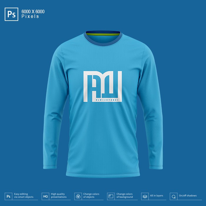 Download Mockup Jersey Bola Futsal Lengan Panjang Kerah O Neck Resolusi 6500x6500 Pixels Front Shopee Indonesia