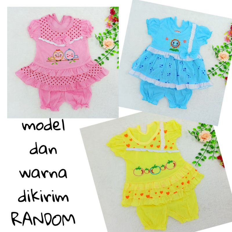 Sale..!!! Setelan Dress Bayi New Born, Pakaian Anak Perempuan, Baju Bayi Lucu