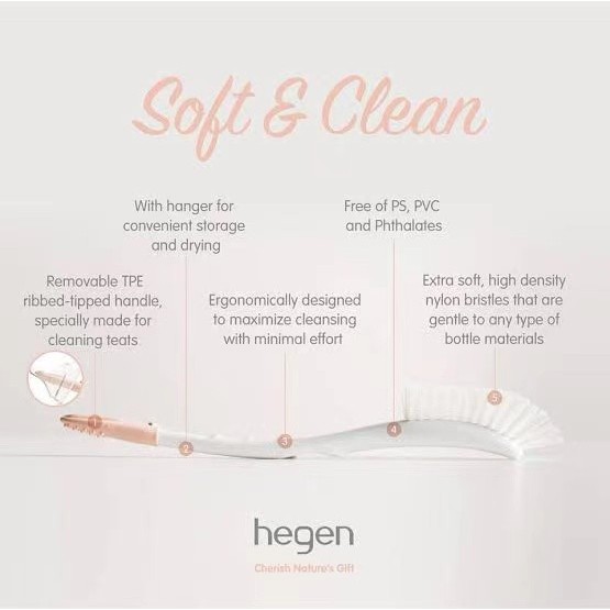 Hegen Bottle Brush &amp; Teat Cleaner - Sikat Botol &amp; Dot Hegen