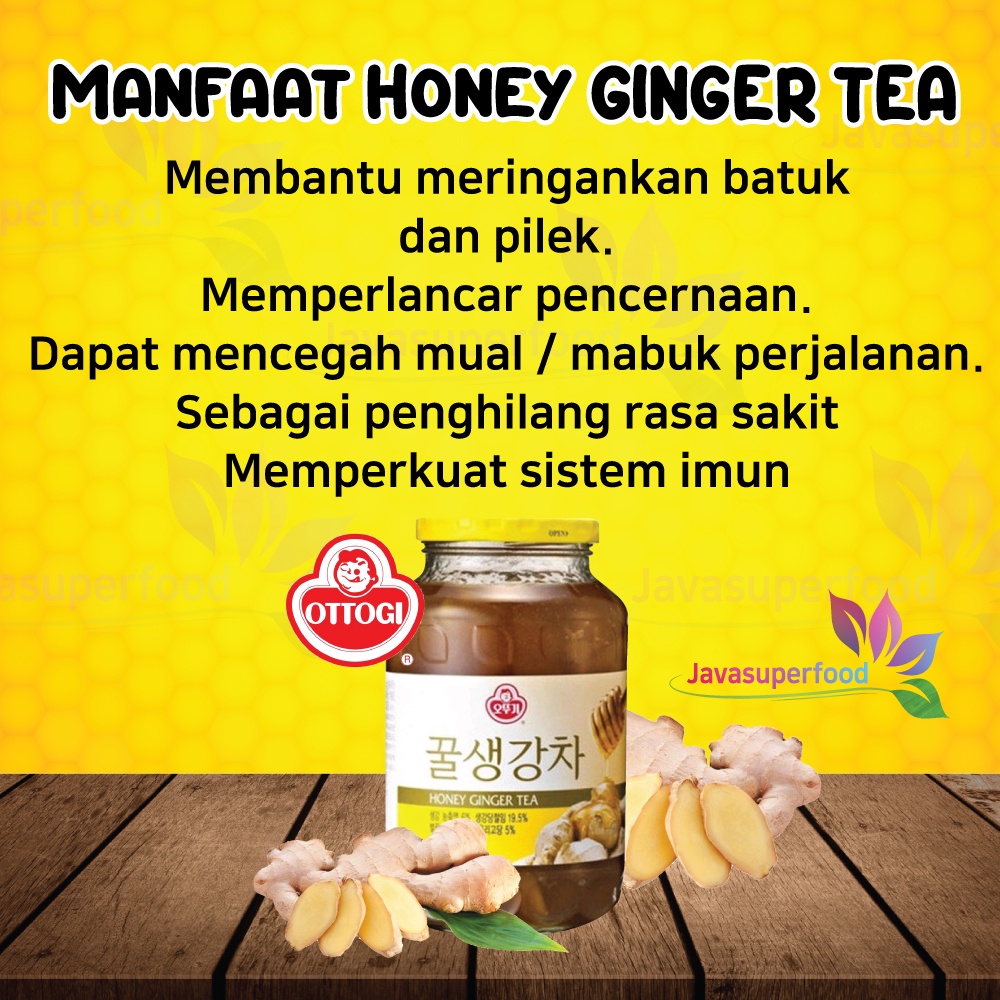 OTTOGI HONEY GINGER TEA 1kg (1000gr) / MINUMAN KESEHATAN TEH JAHE MADU ASLI KOREA