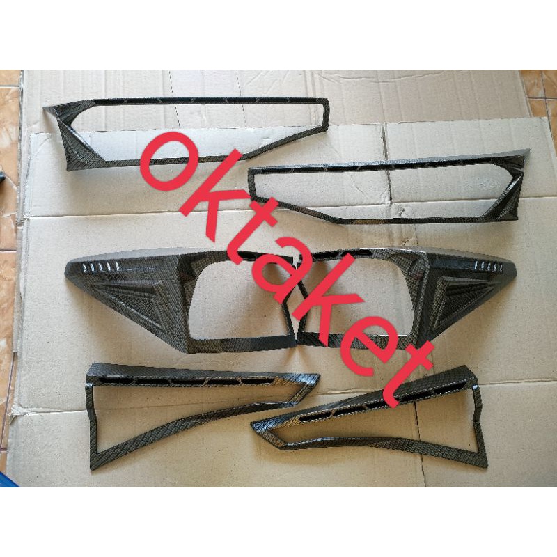 paket garnish lampu depan belakang Avanza Xenia 2022 tipe G full carbon