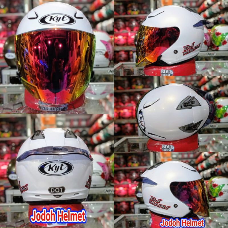 KYT HELM DJ MARU SOLID+VISOR IRIDIUM+SPOILER PAKET GANTENG