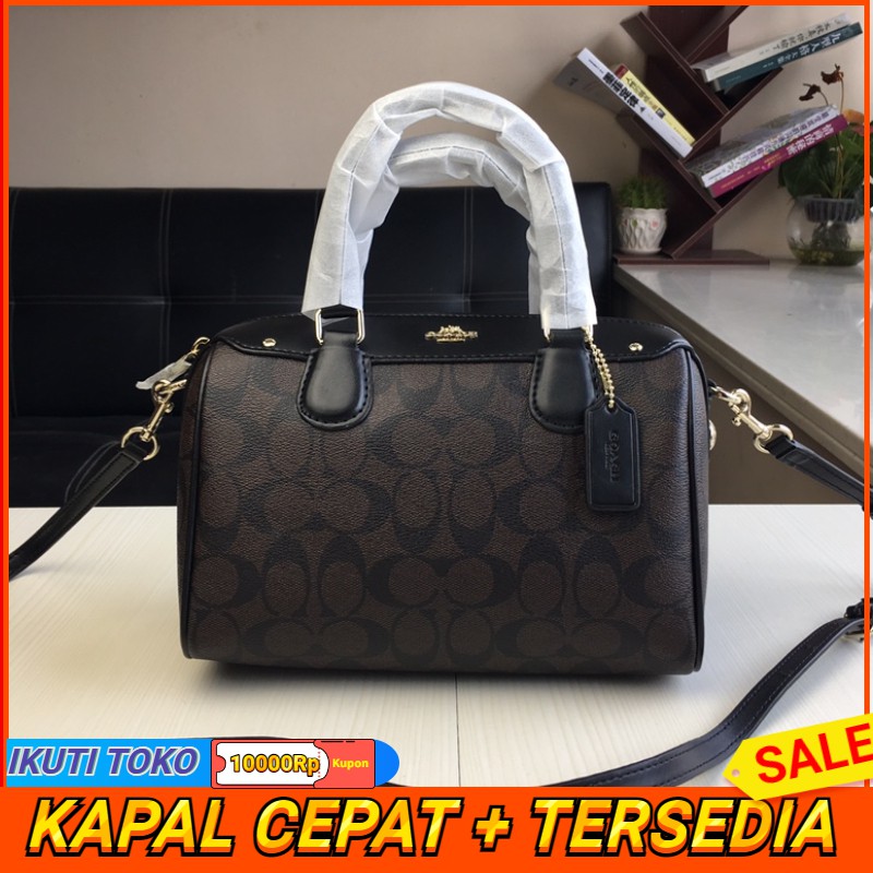 Coach 58312 Ladies Boston Handbag PVC Crossbody Bag Shoulder tas Fashionable Large Capacity