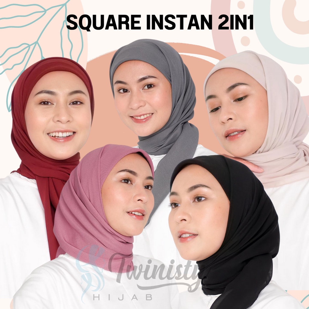 HIJAB SEGIEMPAT INNER LAYER/HIJAB SQUARE 2IN1 INSTAN/HIJAB SEGIEMPAT INSTAN INNER POTTON