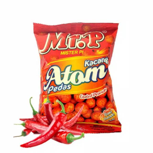 Mr.P kacang atom pedas 100 gram / 200 gram