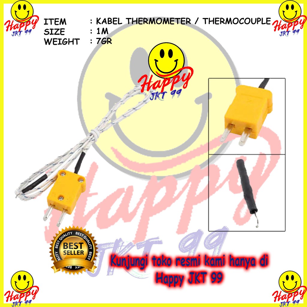 [ HAPPY JKT 99 ] K TYPE THERMOCOUPLE PROBE SENSOR PANAS SUHU 20 SD 500 DERAJAT GEPENG