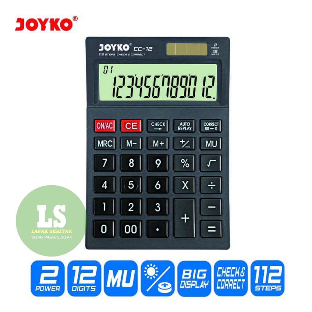 

KALKULATOR JOYKO CC-12 12 DIGITS CHECK CORRECT POPULER Calculator JOYKO 12 digit