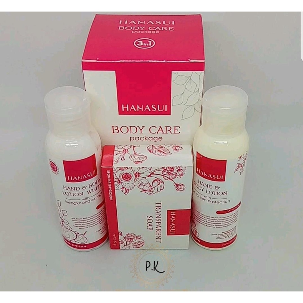 [ORI] HANASUI BODY CARE 3in1 Paket Lengkap untuk Perawatan Kulit Lebih Cerah Seketika | BPOM