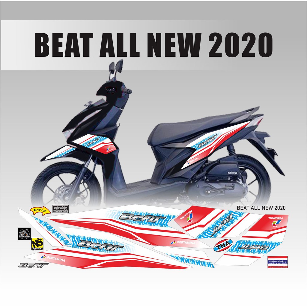 STRIPING BEAT 2020 / BEAT STREET FI / F1 ALL NEW ESP MANDALIKA STRIPING HONDA BEAT WHITE