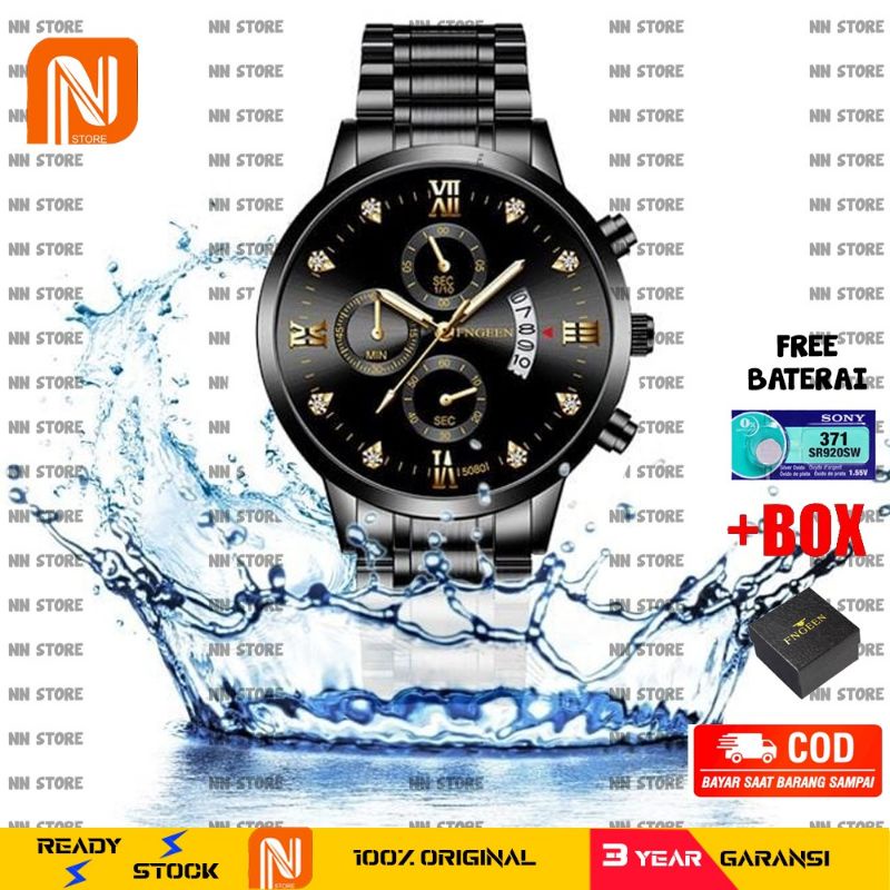 [ !!BEST SELLER!! ] 5080 Jam Tangan Pria Luxury Stainless Steel Tahan Air 100% Original + Baterai Cadangan &amp; Kotak Jam