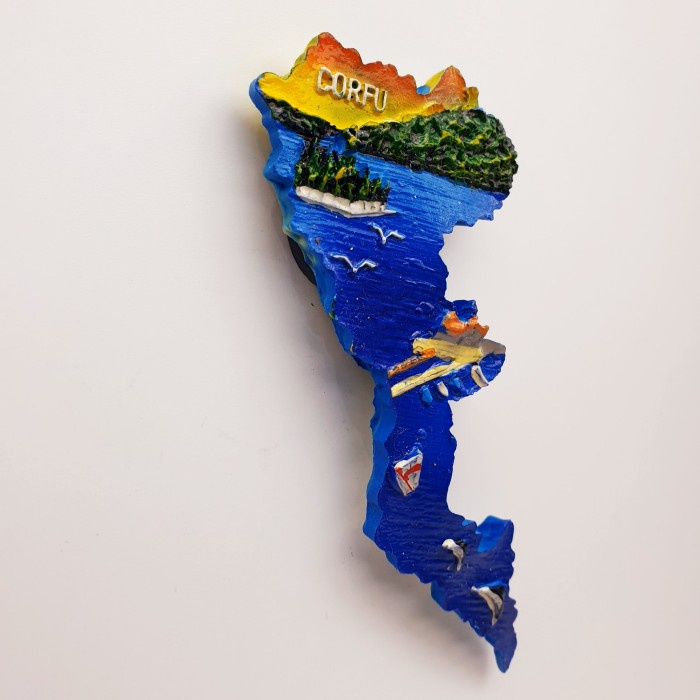 3D Fiber Souvenir Negara magnet Kulkas Tempelan kulkas CORFU Greece