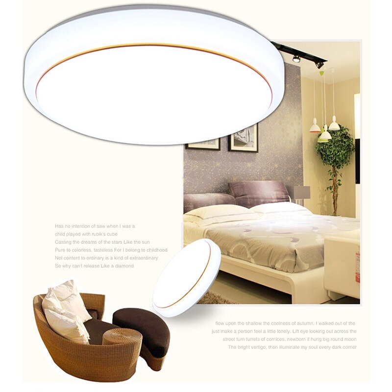 Lampu LED Plafon design Modern minimalis 24W 220V 26Cm Diameter lampu LED langit langit rumah kantor ruang tamu teras Modern 26cm 24Watt  LED Ceiling Lights Fixture Surface Mounted Lamp For Living Room Bedroom Kitchen Lighting Panel Light