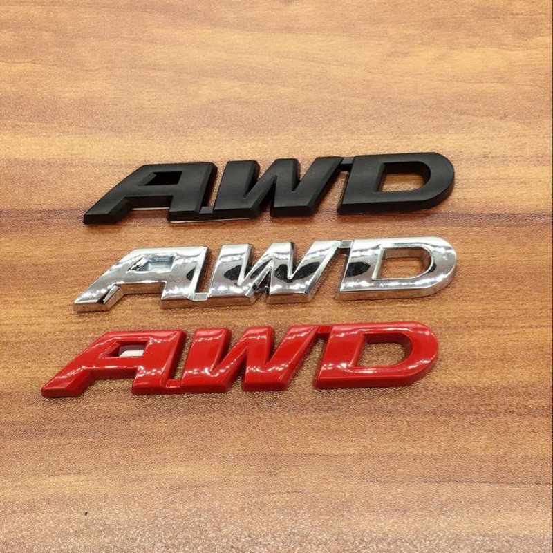 1 X Metal AWD Logo Car Rear Trunk Lid Emblem Badge Sticker Decal Toyota Honda