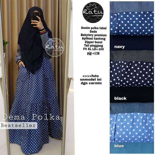 Gamis Dema Polka by Ratu hijab