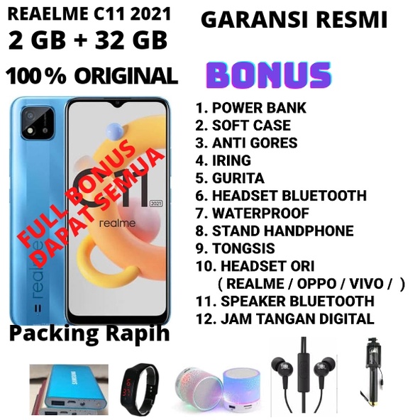 REALME C11 2021 RAM 2 32 GRASS GARANSI RESMI