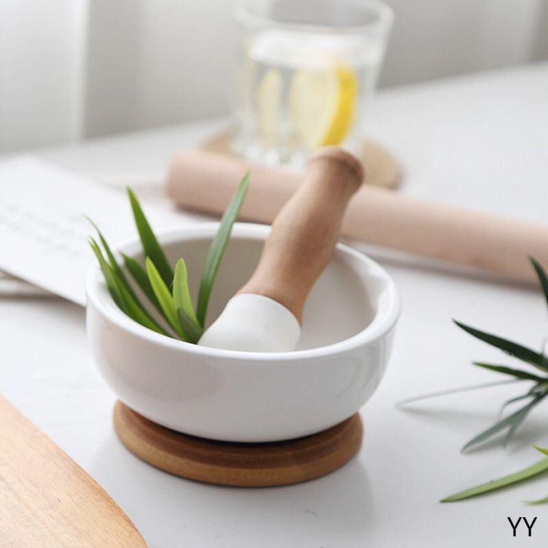 Ulekan Cobek Alu Estetic Nordic Style Bahan Keramik Ceramic Pestle and Mortar