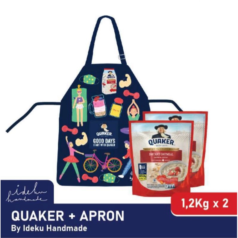 

Quaker Oatmeal Instant 1200 Gr x 2 Pcs Bonus Apron