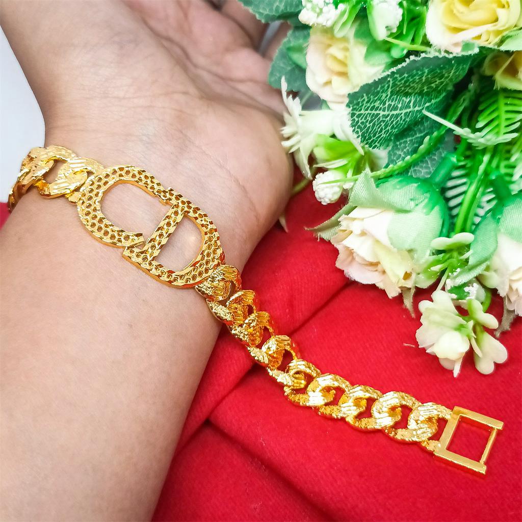 Dubai gelang tangan Gelang Rante Dewasa dewasa motif Rantai terbaru Titanium Lapis Emas xuping 24K gold