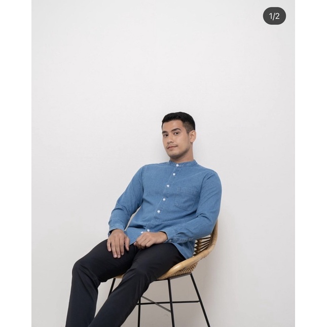 Denim shirt long sleeve heavenlights men hl men siap kirim